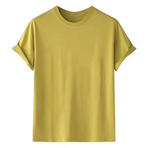 T-shirt graphique ample en coton épais pour homme – Style urbain, manches courtes, streetwear d'été, tee-shirt vierge - Product Image 1