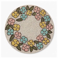 Nouvelle arrivée, set de table en verre perlé à motifs floraux faits à la main, assiette de présentation en verre perlé pour mariage, fête et usage quotidien