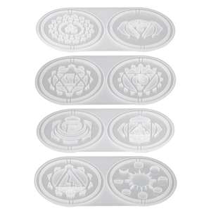 Round Pattern Teacup Mat? Aromatherapy Sunflower Pad? Gypsum Epoxy <b>Resin</b> <b>Silicone</b> <b>Mold</b> - Product Image 5