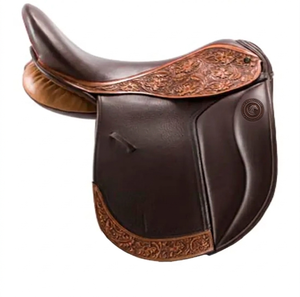 Selle d'équitation polyvalente en cuir confortable avec arceau en bois pour le dressage et l'endurance - Product Image 1