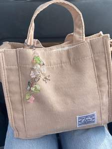 Trendy Fashion Cream Canvas Tote <b>Bag</b> For Women Large Capacity Cotton Shoulder Handbag With Matching Circular Utility Coin Purse - Product Image 2