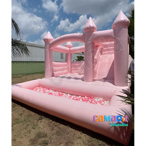 Maison de rebond rose pastel de luxe moderne populaire fête intérieure extérieure commerciale château sautant blanc pour les enfants - Product Image 5