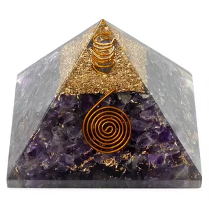 Premium Amethyst <b>Orgone</b> Pyramid Handmade Crystal Energy <b>Generator</b> for Chakra Balancing Meditation Healing Feng Shui Decor Wholes - Product Image 1