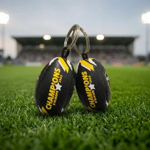 Llavero de Pelota de Rugby de Goma Personalizado con Impresión de Logotipo, Llavero Promocional de Pelota de Rugby para Eventos Deportivos, Marca Corporativa - Product Image 2