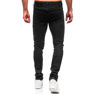 Jean slim déchiré extensible pour homme, pantalon décontracté à la mode, jambe droite, confortable, taille flexible - Product Image 6