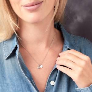 Collar con colgante de cristal de roca con inicial, plata de ley 925, collar con letra delicada, piedra de nacimiento de abril, regalo para mujer - Product Image 2