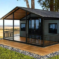 Casa Prefabricada Modular con Techo Inclinado Personalizada, Casa Contenedor de Acero Expandible de 20 pies/30 pies para Hotel y Villa