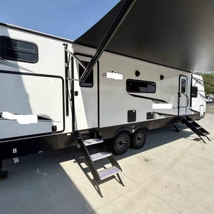 Remorque de camping à double essieu avec lit et machine à laver pour le camping, capacité de charge lourde, intérieur spacieux, conduite fluide - Product Image 1