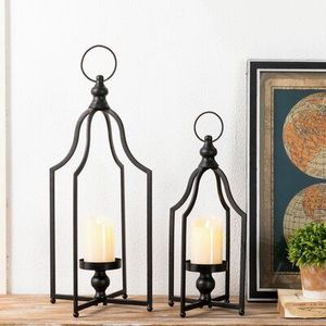 Lanterne à bougie en métal élégante, décoration d'intérieur, accent rustique, centre de table pour mariage, éclairage extérieur - Product Image 4