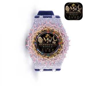 นาฬิกาข้อมือผู้หญิง Moissanite World รุ่นหรูหรา ประดับเพชรควอตซ์ ขนาด 40 มม. กระจกแซฟไฟร์ คริสตัลเพชรเทียม สายสแตนเลสสตีล ขนาด 20 มม. - Product Image 3