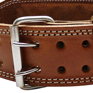 Cinturón de Cuero de Doble Hebilla para Hombre y Mujer, para Gimnasio, Levantamiento de Pesas, Entrenamiento de Potencia, Fabricante - Product Image 3