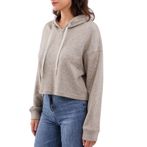 Conjunto de Sudadera Corta con Capucha y Pantalones Acampanados para Mujer, Conjunto Deportivo con Estampado Personalizado - Product Image 3