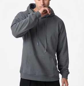 Sweat à capuche décontracté pour homme avec cordon de serrage réglable, épaules tombantes, poche kangourou avant et poignets côtelés - Product Image 4