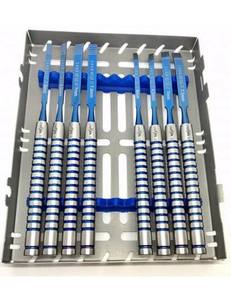 Ensemble de 8 ciseaux pour implants dentaires en acier inoxydable, instrument manuel avec cassette, haute qualité, certifié CE par Grip Surgical - Product Image 3