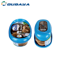 1.2L personalización al por mayor IML impresión molde de inyección PP plástico helado mantequilla queso caja con tapa