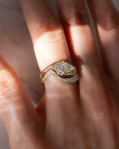 IGI Lab Grown Marquise Cut Diamond Vintage 14k Jaune Mariage/Bague de fiançailles Unisexe Fine Or Blanc Anniversaire Fête-Digne - Product Image 3