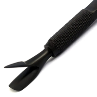 Pince à ongles UV rectangulaire noire en acier inoxydable à pointe inclinée 3-en-1 pour sourcils – Outils de pinçage en gros