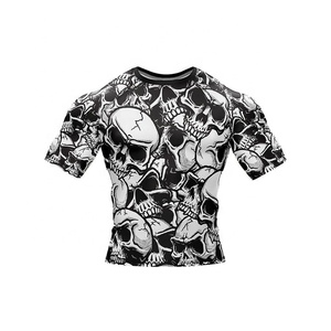 เสื้อรัดกล้ามเนื้อ BJJ MMA คุณภาพสูง พิมพ์ลายตามสั่งสำหรับผู้ชาย พิมพ์ลายด้วยความร้อน แขนยาว แห้งเร็ว ป้องกันรังสียูวี ผ้า 220 กรัม - Product Image 1