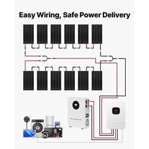 Kit Solare Completo 2400W 48V con 12 Pannelli Solari Monocristallini da 200W, Batteria LiFePO4 51.2V 100Ah, Sistema Ibrido 48V 5000W - Product Image 6