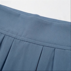 High Waist Women Chiffon A-Line <b>Pleated</b> Knee-Length <b>Skirt</b> Solid Color Elegant Style All Seasons Wear - Product Image 4