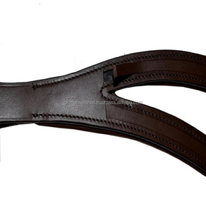 Banda de cuero auténtico para la mejor calidad, banda para la frente acolchada con doble forma de V, canal vacío, para brida, exclusivo de caballo - Product Image 4