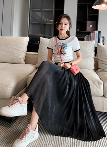 Ladies <b>Long</b> <b>Skirts</b> Ankle-Length <b>Summer</b> Solid Elegant <b>Skirt</b> <b>Summer</b> Casual Women High Waist A-Line <b>Skirt</b> - Product Image 3