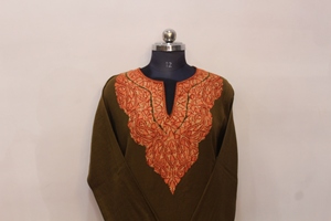 Robe traditionnelle musulmane pour femmes, en coton brodé, style kashmiri, ample, à manches longues, pour l'hiver, vêtements ethniques - Product Image 2