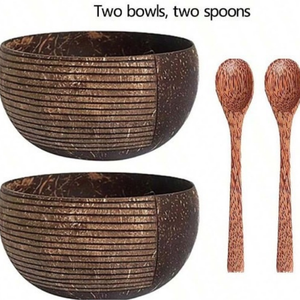 Juego de Tazones y Cucharas de Cáscara de Coco Natural a Precio de Fábrica, Tazones de Cáscara de Coco para Velas, Tazón para Servir Ensaladas Veganas y Helados - Product Image 3