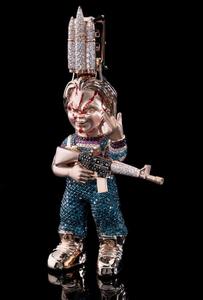 Colgante de Muñeca de Terror con Incrustaciones de Oro y Plata de Buena Calidad, Joyería de Lujo para Regalo de Cumpleaños, Disponible para Suministro Mundial - Product Image 2