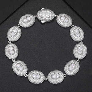 Pulsera de Lujo para Mujer RAMDUT IMPEX, Oro de 14K, Diseño Geométrico con Halo de Diamantes de Laboratorio con Corte Brillante, Certificación IGI, Estilo Hip Hop - Product Image 4