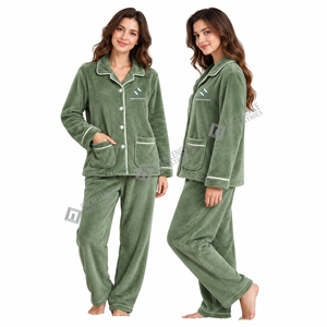 Pijamas de Polar Suave para Mujer de la Mejor Calidad, Ropa de Dormir Cálida de Invierno de Dos Piezas, Conjunto de Ropa de Casa de Manga Larga - Product Image 5