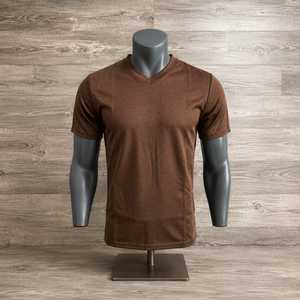 Camiseta de algodón ajustada para hombre, cuello en V, media manga, suave, elástica, informal, ligera, para verano - Product Image 6