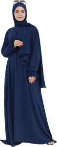 Abaya pour femmes, robe hijab à manches longues, longueur au sol, couleur unie, robe modeste, tenue quotidienne, style moyen-oriental, matière polyester - Product Image 3