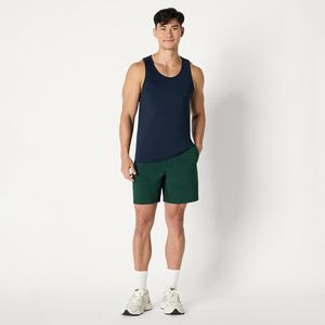 Camiseta sin mangas de algodón ecológico para hombre, transpirable, de secado rápido, deportiva, para gimnasio, con logo frontal, informal, para verano. - Product Image 3
