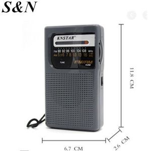 วิทยุพกพา Knstar ขนาด 6.7x2.6x11.8 ซม. เครื่องรับสัญญาณ FM AM ขนาดเล็ก พร้อมหูฟัง สำหรับใช้งานกลางแจ้ง - Product Image 1