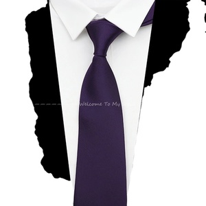 Corbatas clásicas de boda de 2,5 pulgadas para hombre, corbatas ajustadas formales para hombre, corbatas sólidas coloridas de seda 100% para caballero, gravata estrecha para novio - Product Image 3