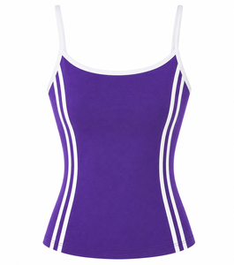 Débardeur moulant personnalisé pour femme – Violet uni, vêtement de sport décontracté avec broderie frontale et design tendance coupe ajustée - Product Image 1