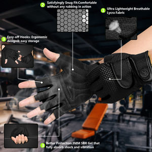 Guantes Deportivos Band Brother WA-006 para Gimnasio, para Hombre y Mujer, con Almohadillas SBR, Diseño de Medio Dedo, para Levantamiento de Pesas y Ejercicios de Tracción - Product Image 2