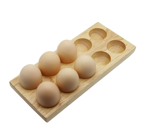 Porte-œufs en bois 12 emplacements, présentoir de rangement, design personnalisé, plateau à œufs, cuisine de ferme, couleur marron, écologique, compatible lave-vaisselle et congélateur - Product Image 3