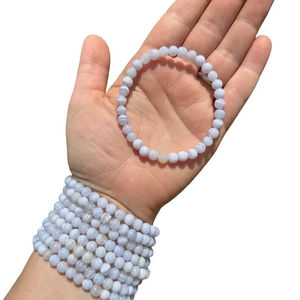 Pulsera de Ágata Azul de Encaje de 8mm de Grado Premium al por Mayor, Cuentas de Cristal Pulido, Artesanía de Piedras Semipreciosas, Amor, Chakra, Mascota Feng - Product Image 3