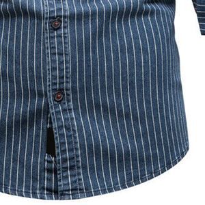 Camisa de Mezclilla de Algodón Extra Grande para Hombre, Diseño Nuevo, Manga Larga, con Estampado, Última Llegada - Product Image 6