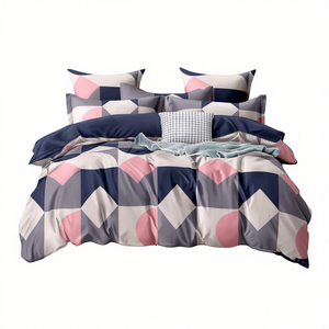 Romantic 4-Piece Cotton Bedding <b>Set</b> 108x108 Inch King Size <b>Comforter</b> American Style Printed Pattern for Hotel Home Use Quality - Product Image 2