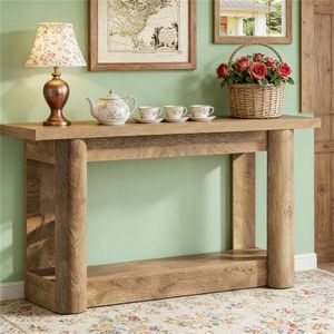 Farmhouse-Style Main Control Desk Sofa <b>Table</b> Entrance <b>Table</b> with <b>Storage</b> Features <b>Console</b> <b>Tables</b> - Product Image 1