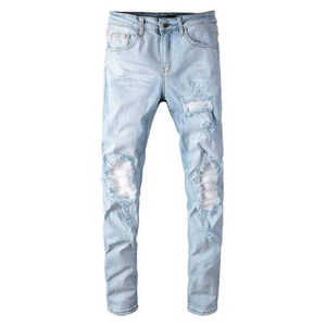 New Classic Casual Pants Stretchy <b>Jeans</b> Skinny Plus Size <b>Jean</b> Skinny <b>Ripped</b> Multi Side Pockets <b>Men</b> Denim Pants - Product Image 6