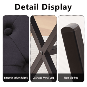 Multifunctional Ottoman Foot Stool Tufted Vanity Stool with Thickened Cushion Shoe Changing Seat <b>Step</b> Stools - Product Image 3