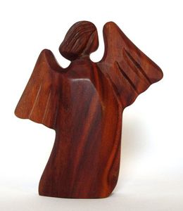 Centre de table décoratif en bois en forme d'ange, figurine d'ange élégante pour les intérieurs rustiques et bohèmes de style farmhouse - Product Image 4