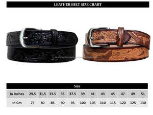 Cinturón de cuero genuino de vaca de alta calidad de fabricante con cinturón ajustable de diseño de cuero con flores y cuernos largos para unisex - Product Image 2