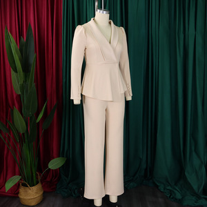 African Office Dresses Women Plus Size Solid Button Full Length 2 Piece Long <b>Set</b> Custom Wholesale - Product Image 5