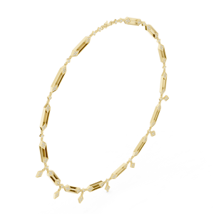 Collier en or et diamants, taille baguette, certifié IGI, bijoux de luxe pour femmes, à porter au quotidien et pour les occasions spéciales - Product Image 3