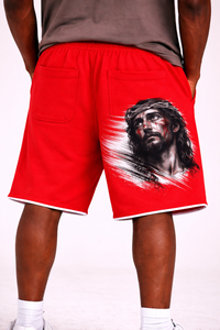 Servicio OEM, Venta al Por Mayor, Shorts de Algodón para Hombre con Diseño Personalizado de Jesús, Nueva Llegada, Marca Privada, Shorts Rojos para Hombre - Product Image 6